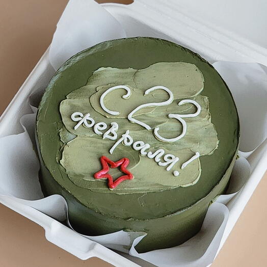 Бенто торт зелёный мужчине мужу парню брату папе 23 февраля день защитника Отечества