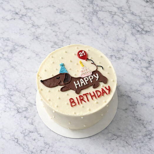Бенто-торт «Happy Birthday» с милой таксой