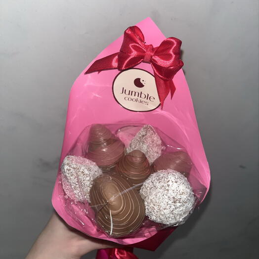 Букет клубники в шоколаде S, молочный кокос