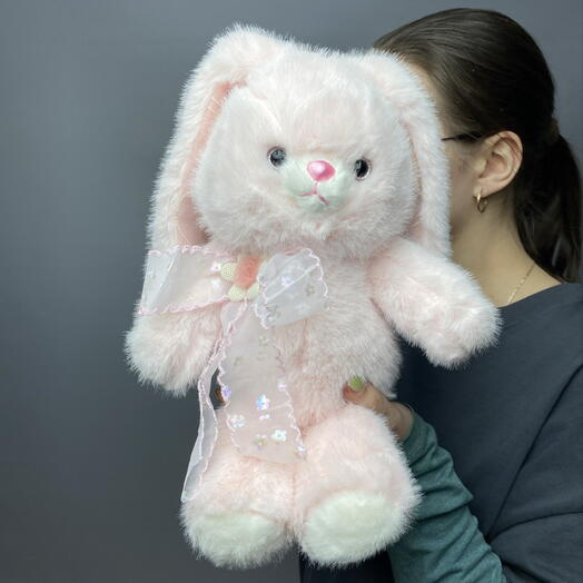 Плюшевый зайка розовый 🐰