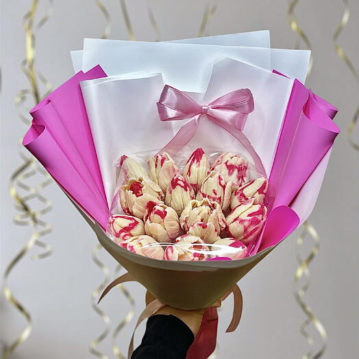 Букет из 15 шоколадных тюльпан 🌷