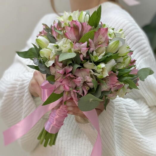 Букет невесты Лаура 💐💍💕 альстромерия и эвкалипт