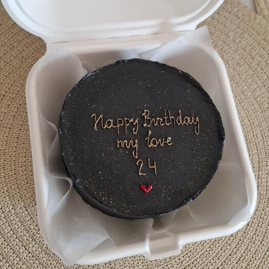 Бенто торт happy birthday черный в подарок на день рождение парню другу любимому
