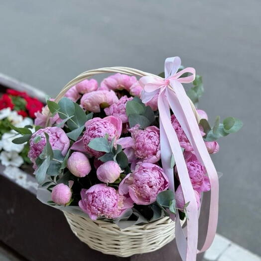 Акция❣️ Корзина с 35 пионами