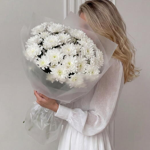 Монобукет из кустовой хризантемы (7 веток) от XOFLOWERS