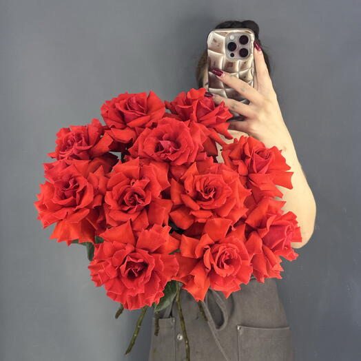 Монобукет🌹 Алые Французские Розы