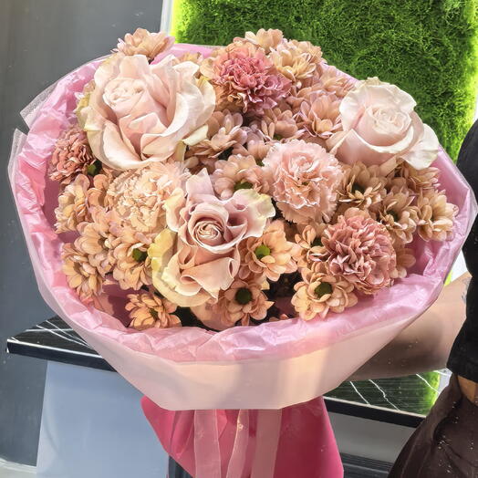 Нежный букет в розовых тонах💕