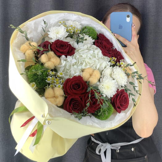 Букет « Искренние чувства 🌹💛»