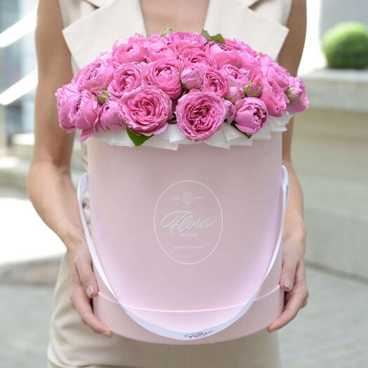 Hatbox Grand "Misty Bubbles Roses" PINK