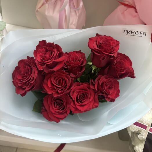 Красные розы, 9шт