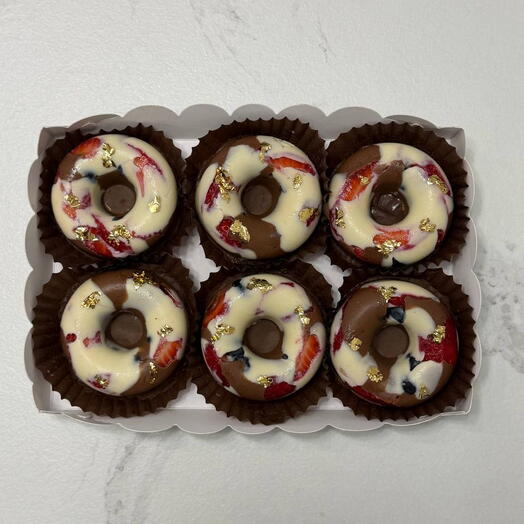 Berry Donuts 🍓 Ягодные пончики 6 штук