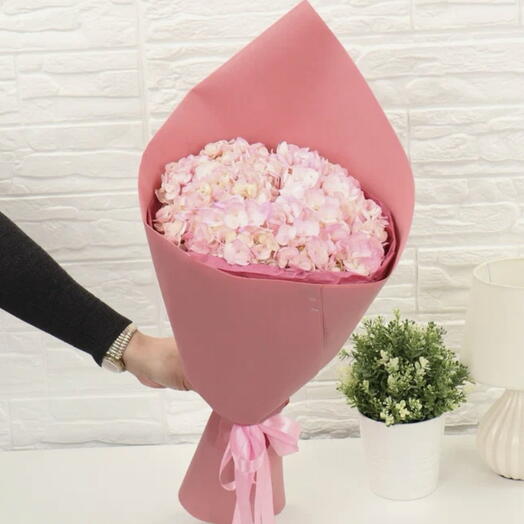 🌸Букет из нежно-розовых гортензий (5 шт)🌸