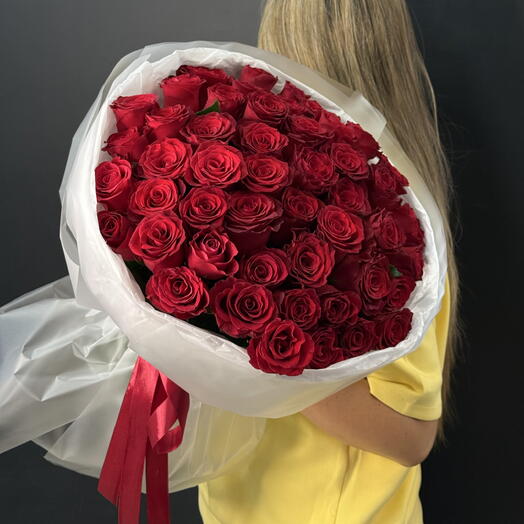 🌹Акция🌹Букет «Страсть»/ 51 шт красные розы/Цветы Уфы/ доставка Уфа