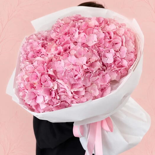 🌸 5 гортензий — большой нежный букет в подарок девушке на день рождения