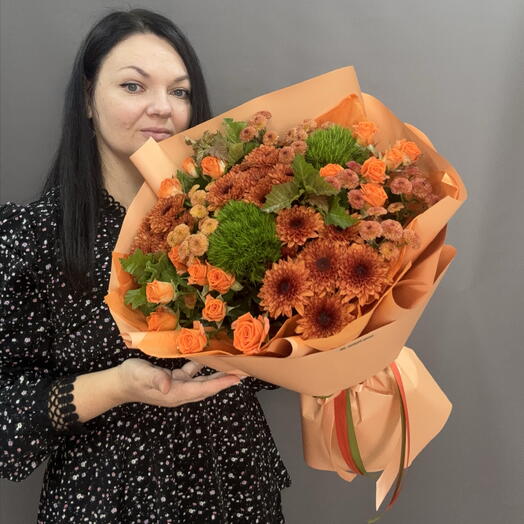 Огненный осенний ароматный букет