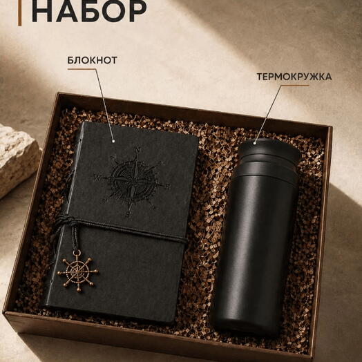 Подарочный набор с термокружкой и блокнотом