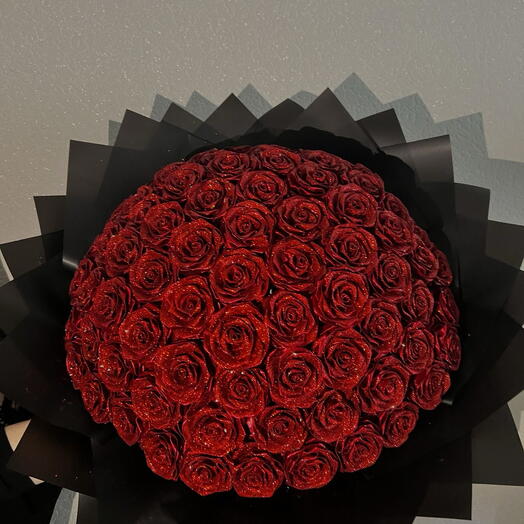 Букет из красных роз из атласной ленты🌹