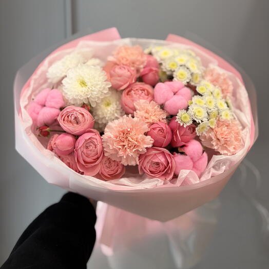 Нежная Зефирка с пионовидными Розами Сильва Пинк 🩷🥰💕