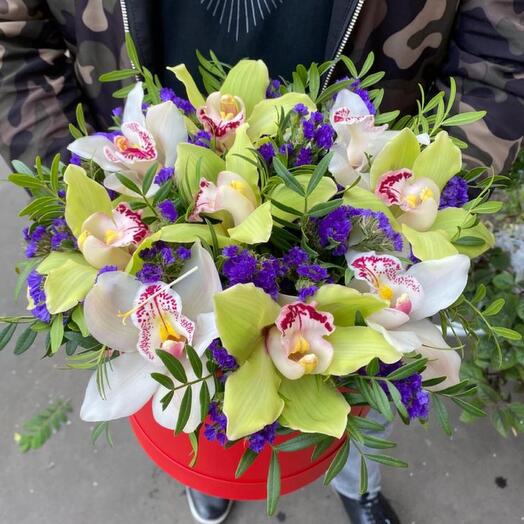 Flowers in a box " Mix Orchids»