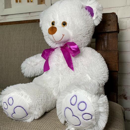 Teddy bear 70 cm "Count Violette" white