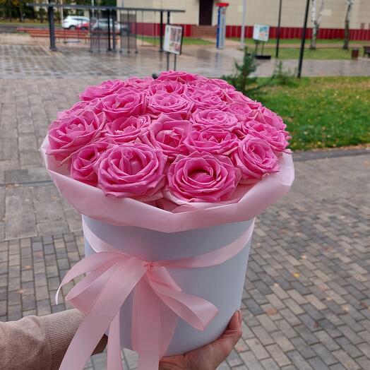 Коробка с розами "Твой поцелуй"