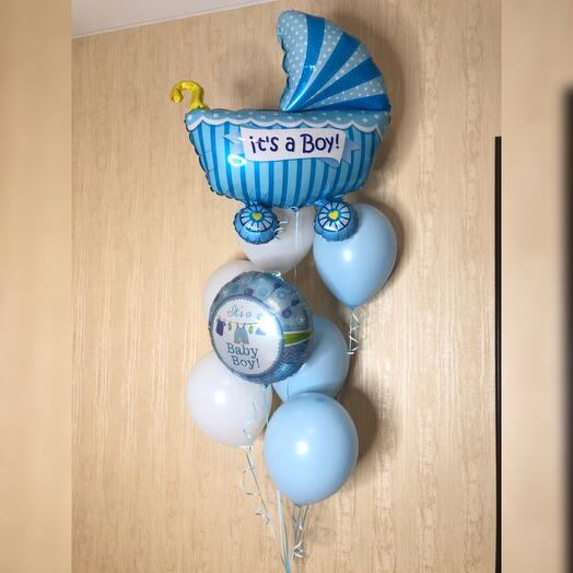 Balloons with helium for the discharge of a boy from the hospital 8 pcs