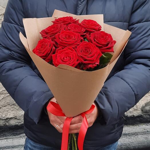 Букет из роз 9 штук