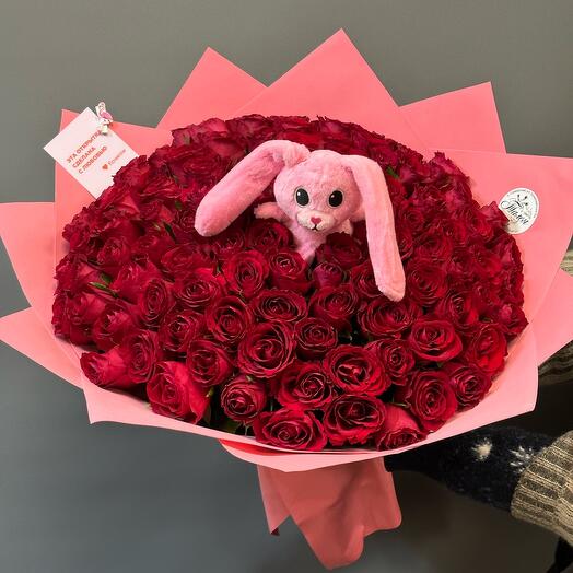 101 Roses 🌹 with a bunny