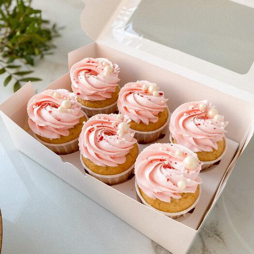 Cupcakes with sprinkles, 6 pcs