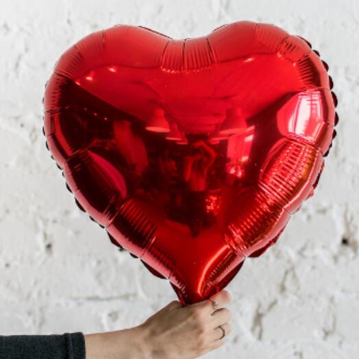 Foil heart of red color 40 cm