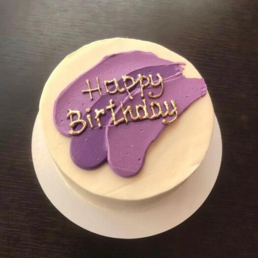 Бенто тортик Happy Birthday сиреневый