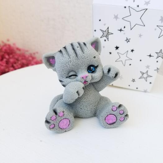 Котенок из шоколада, подарок, шоколад