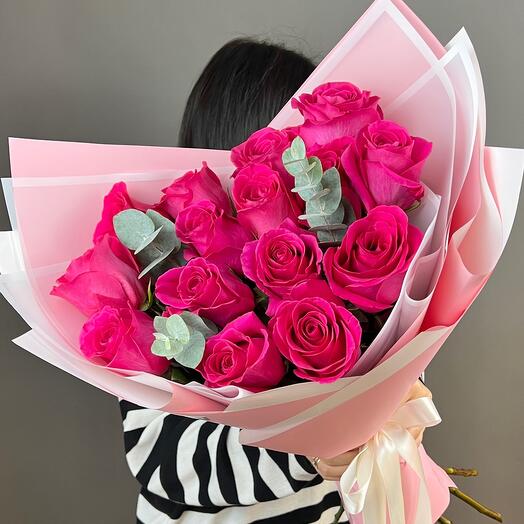Raspberry rose and eucalyptus