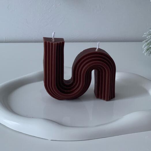 Свеча Zigzag коричневая