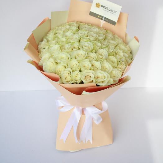 101 WHITE ROSES BOUQUET
