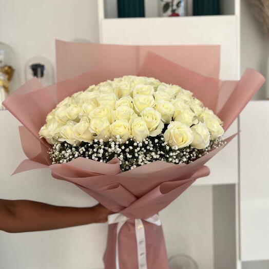 White roses bouquet