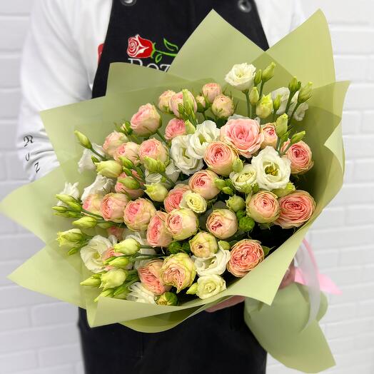 Bouquet Mix. Rosas peonías y eustoma N1038