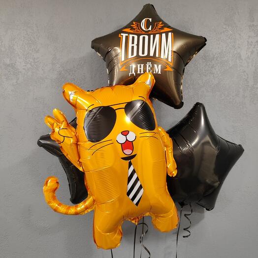 Juego de globos "Con tu día" gato Fresco