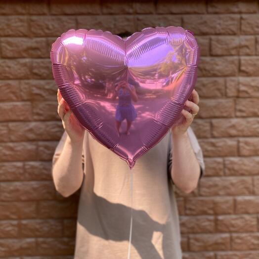 Figura corazón de papel de aluminio 45 cm