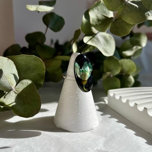 Ring with a snowdrop flower
