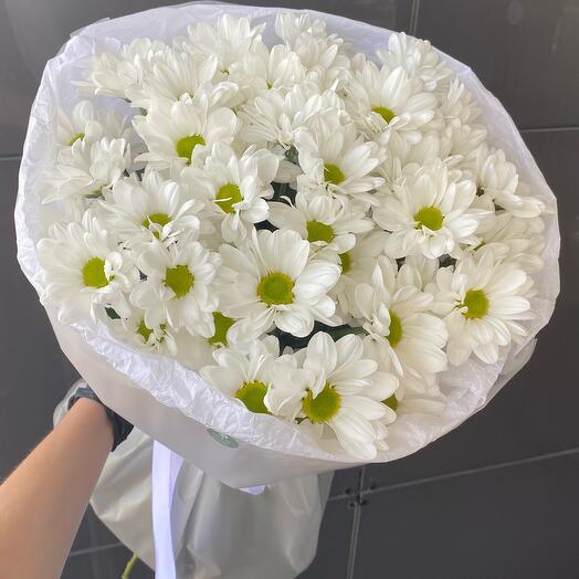 Монобукет из 7 ромашковых хризантем
