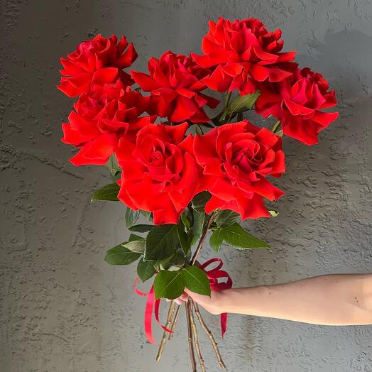 Моно букет алых французских роз 💔