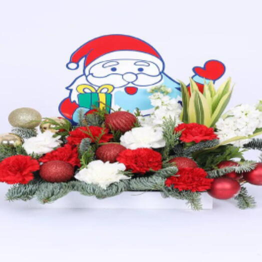 Santas Greetings Flower Tray