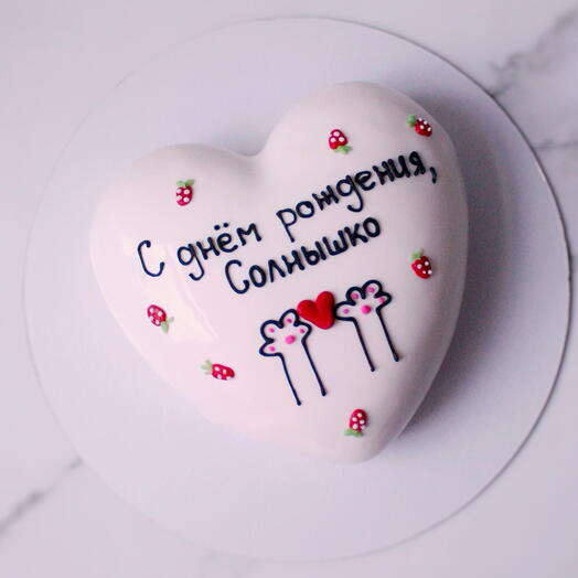 Муссовый торт сердце на день рождения девушке, мужчине, второй половинке