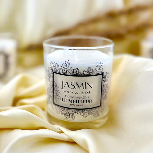 Jasmin scented candle jar - soy wax