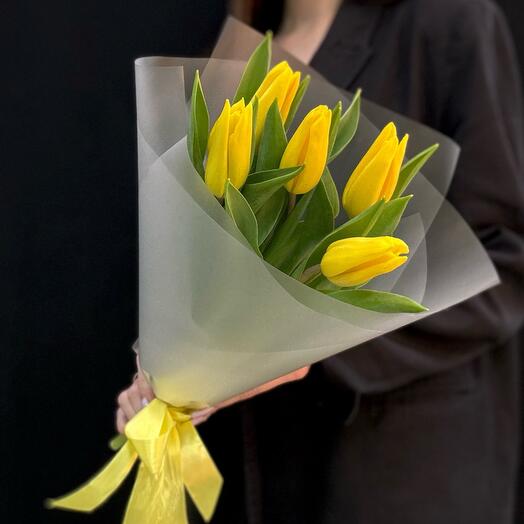 Букет комплимент желтые тюльпаны (мб 15tt
