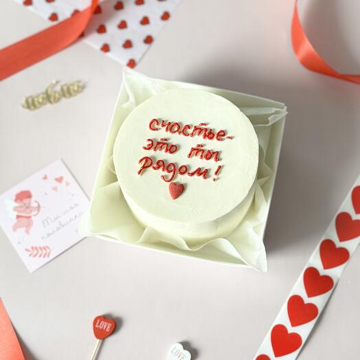 Бенто торт "счастье-это ты" на 14 февраля День влюбленных