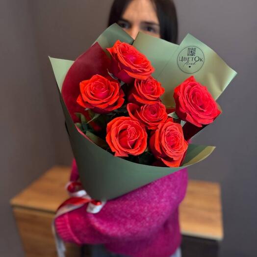 Ramo de 7 rosas rojas