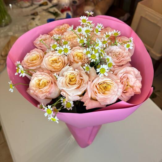 15 rosas cor de chá com camomila