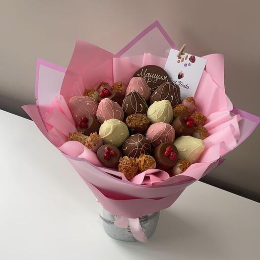 Fruta en chocolate, regalo para una niña, mamá de Fruit Fiesta